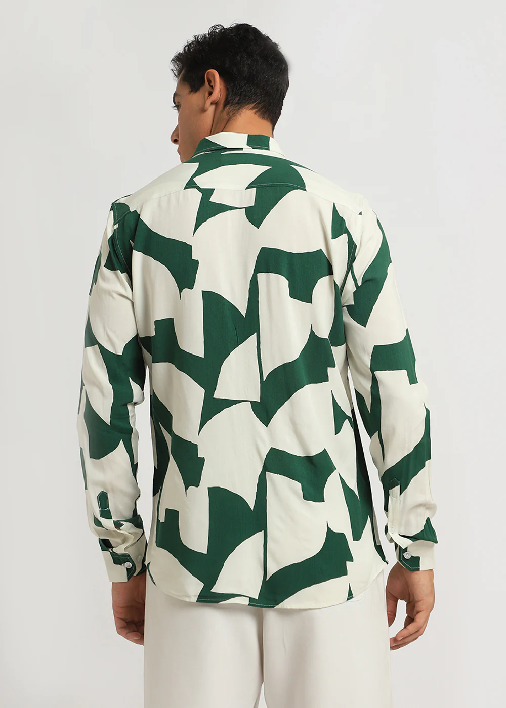 Abstract Green Print Full sleeve shirt - Image 5