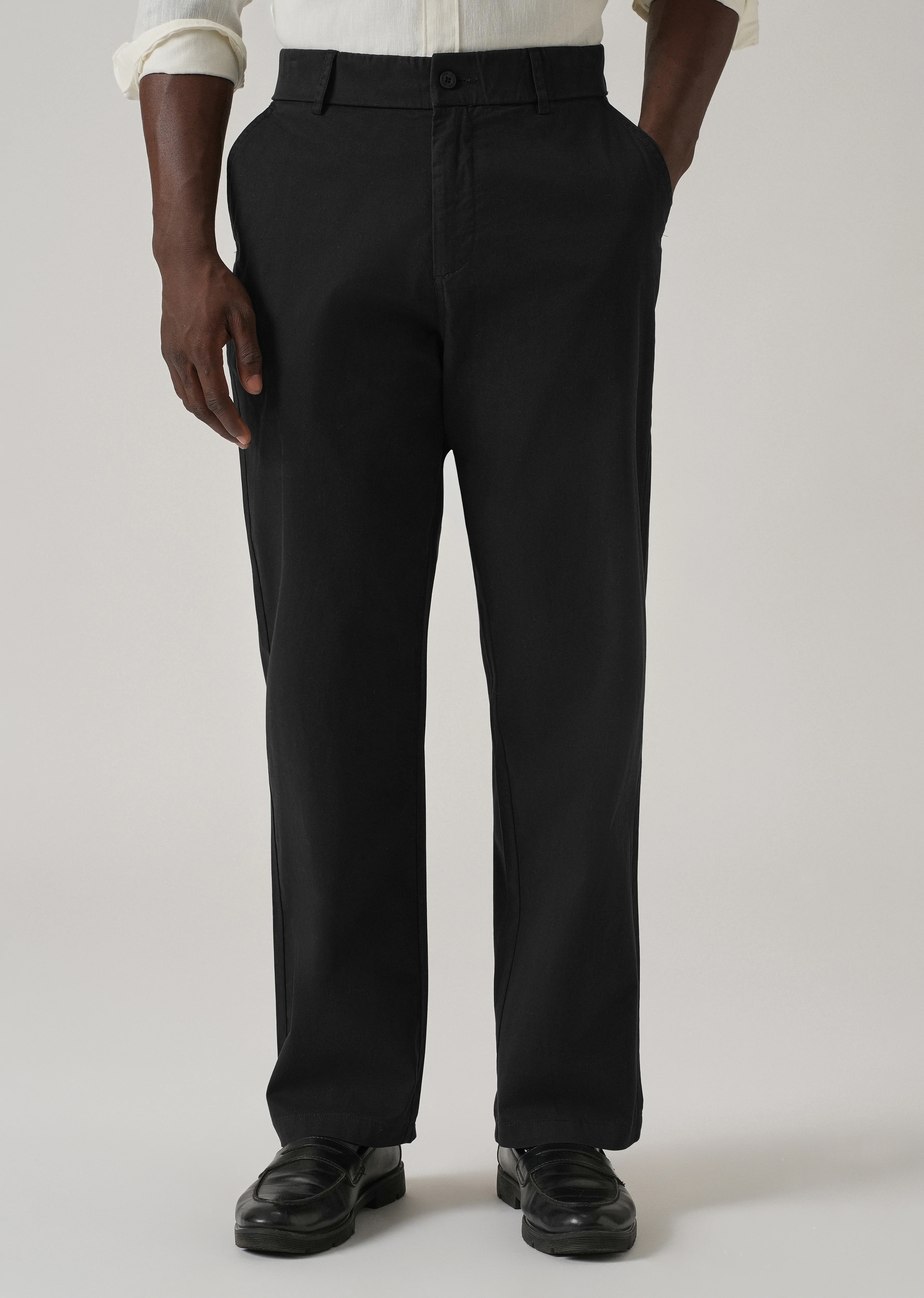 Baggy Fit Black Chinos