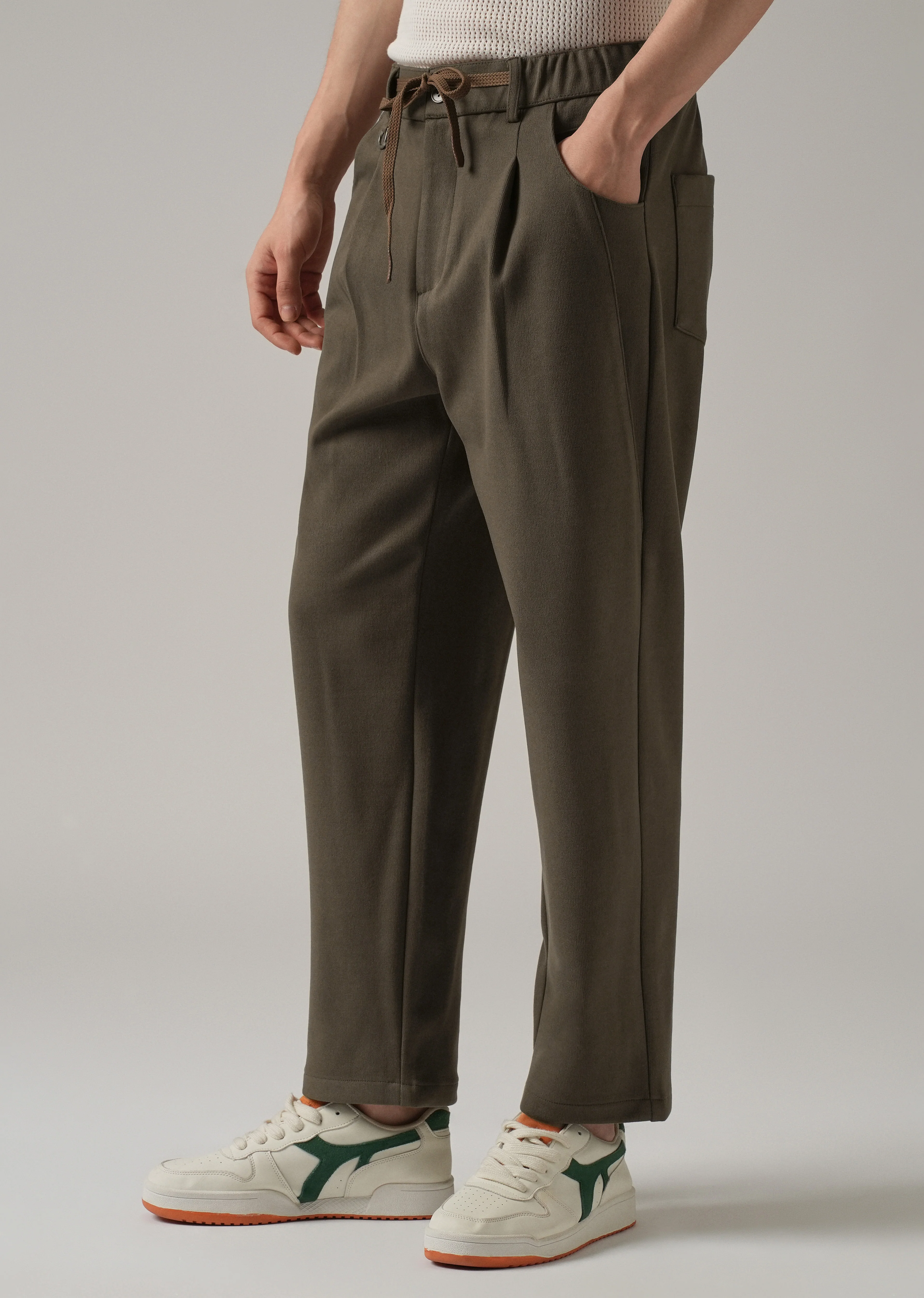 Brown Pin Stripe Suede Pant