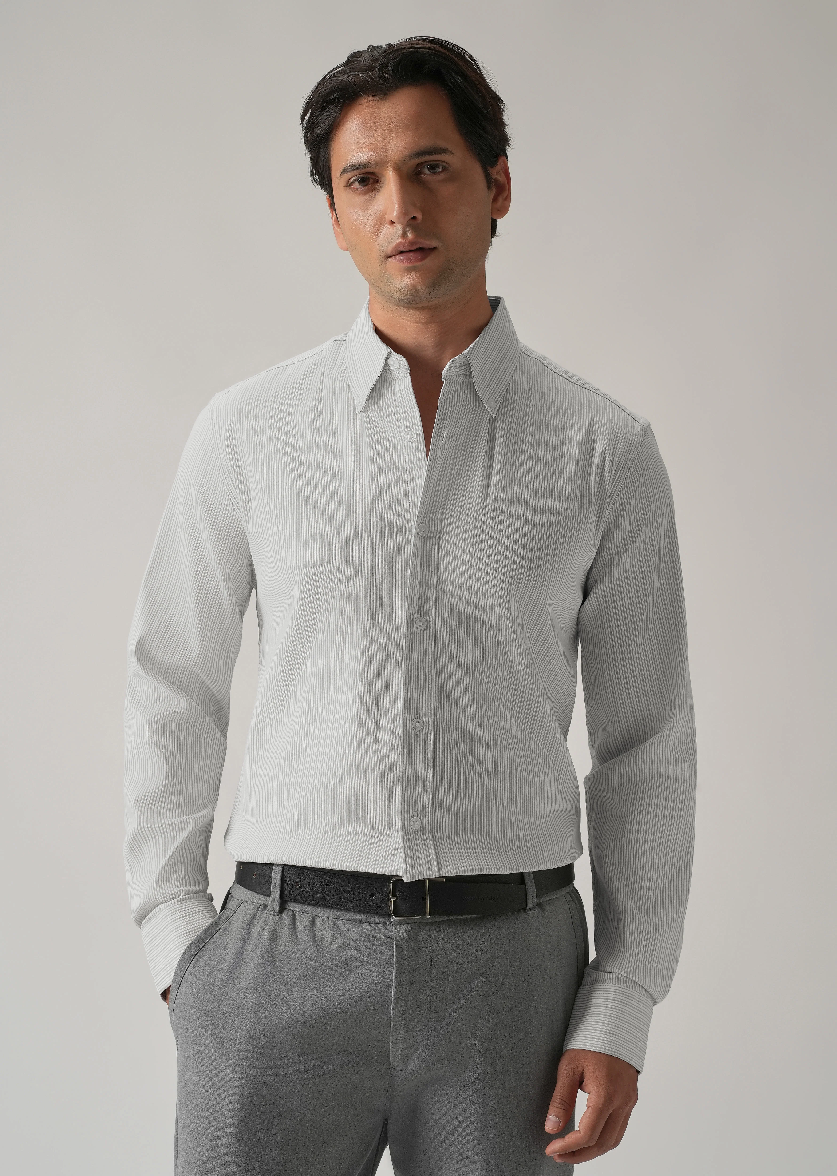 Grey Pinstripe Shirt