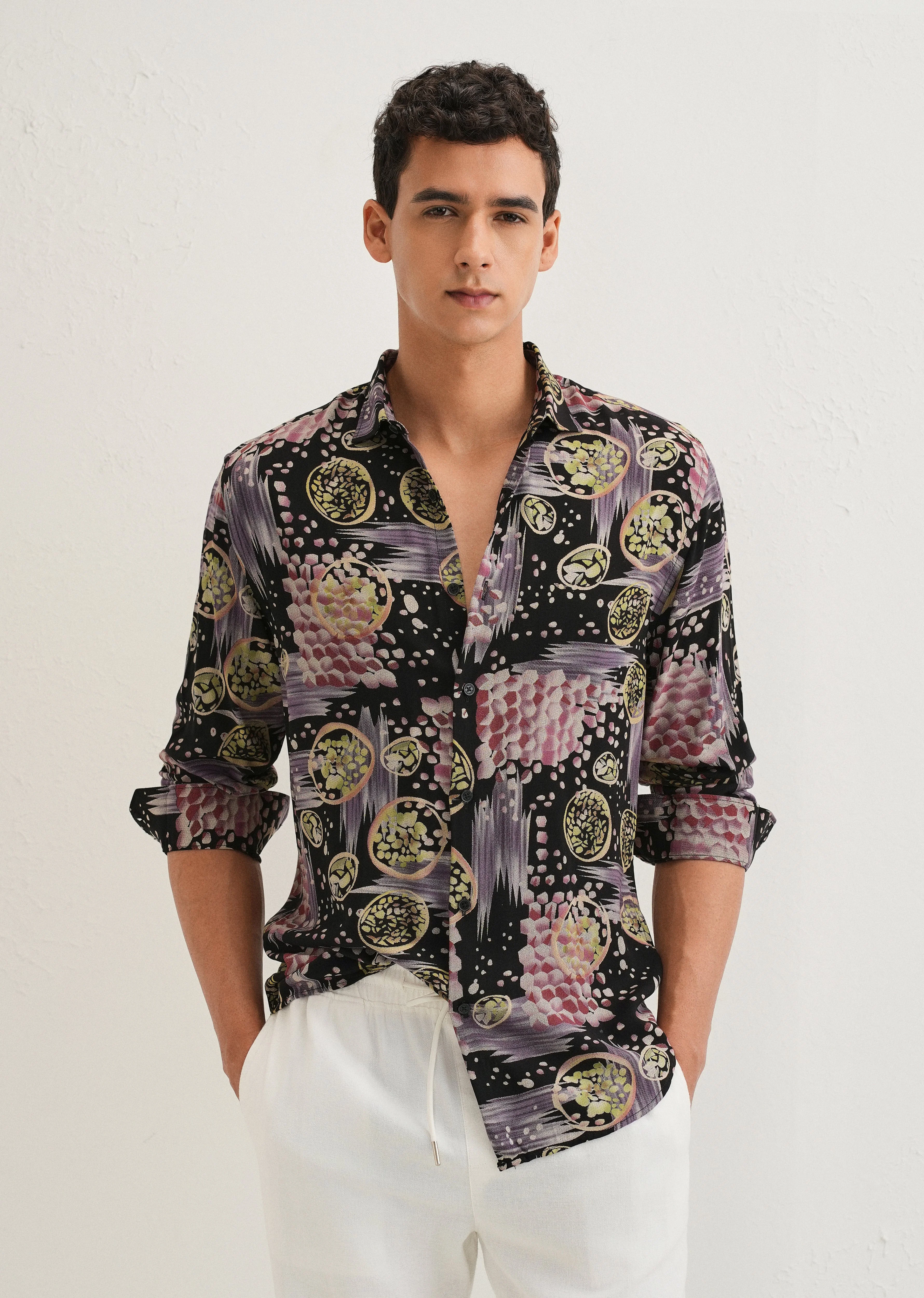 Lavender Abstract Feather Shirt