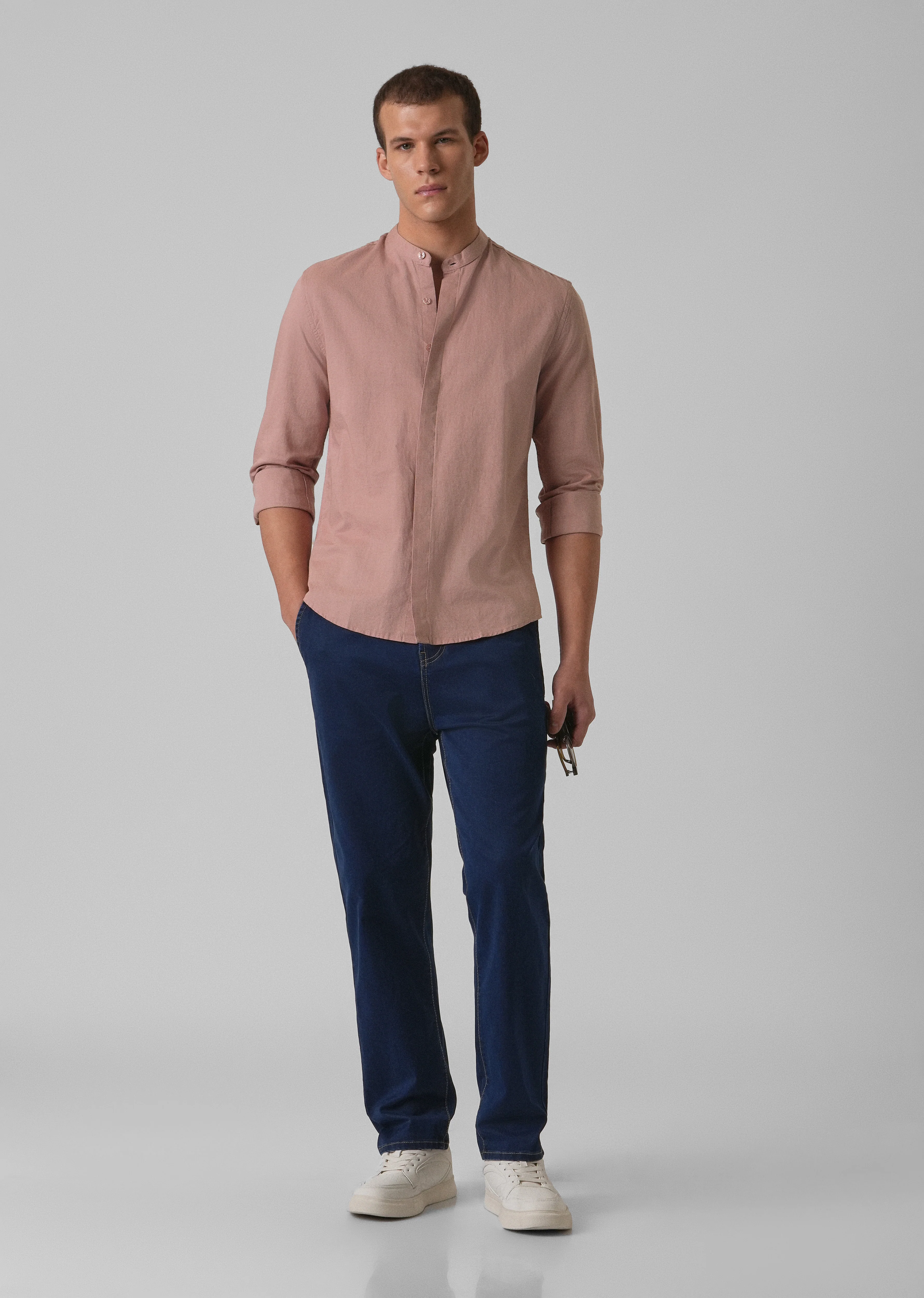 Peach Cotton Linen Shirt - Image 6