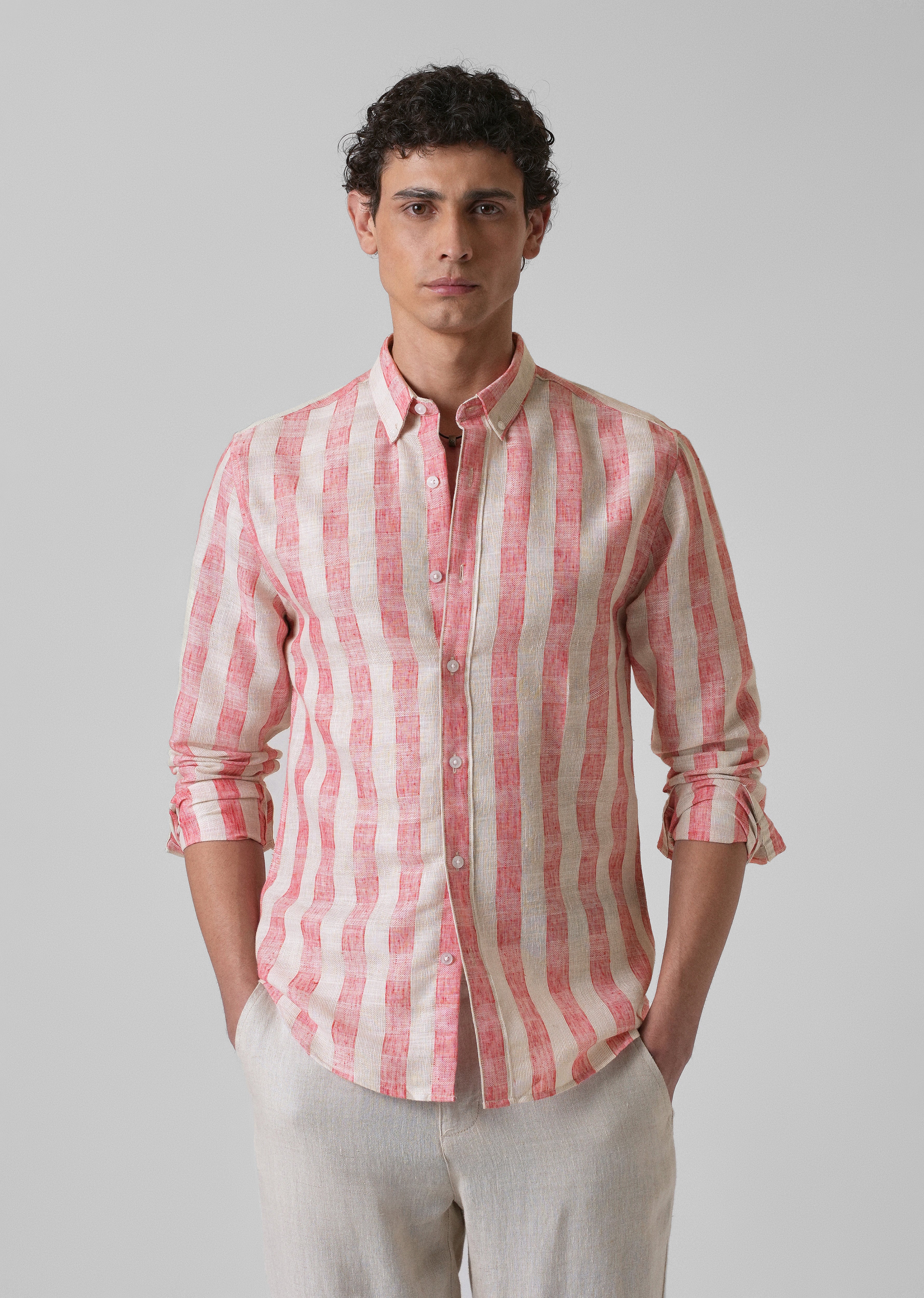 Pink Cosmos Blended Linen shirt