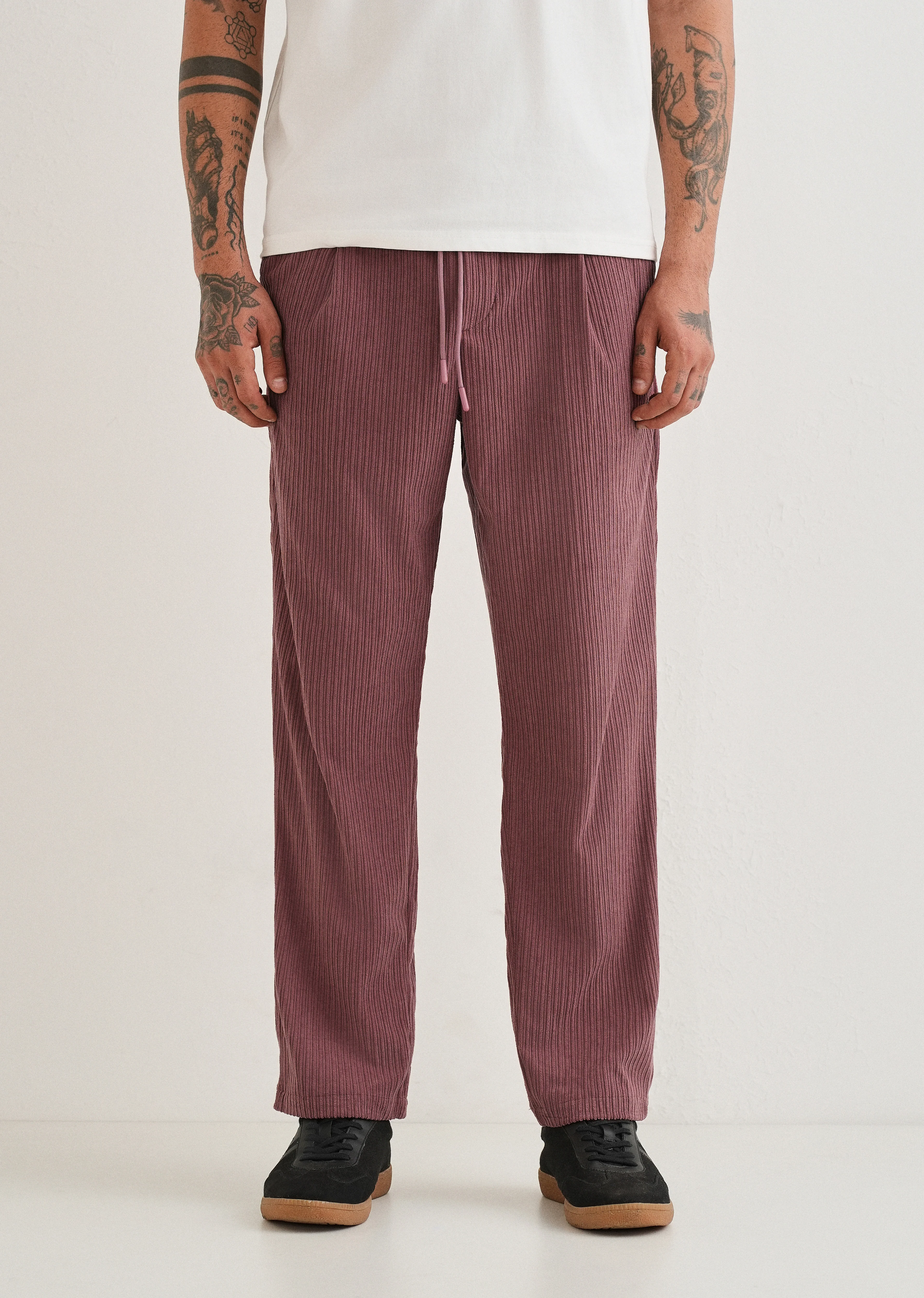 Rouge Pink Drawstring Corduroy Pant