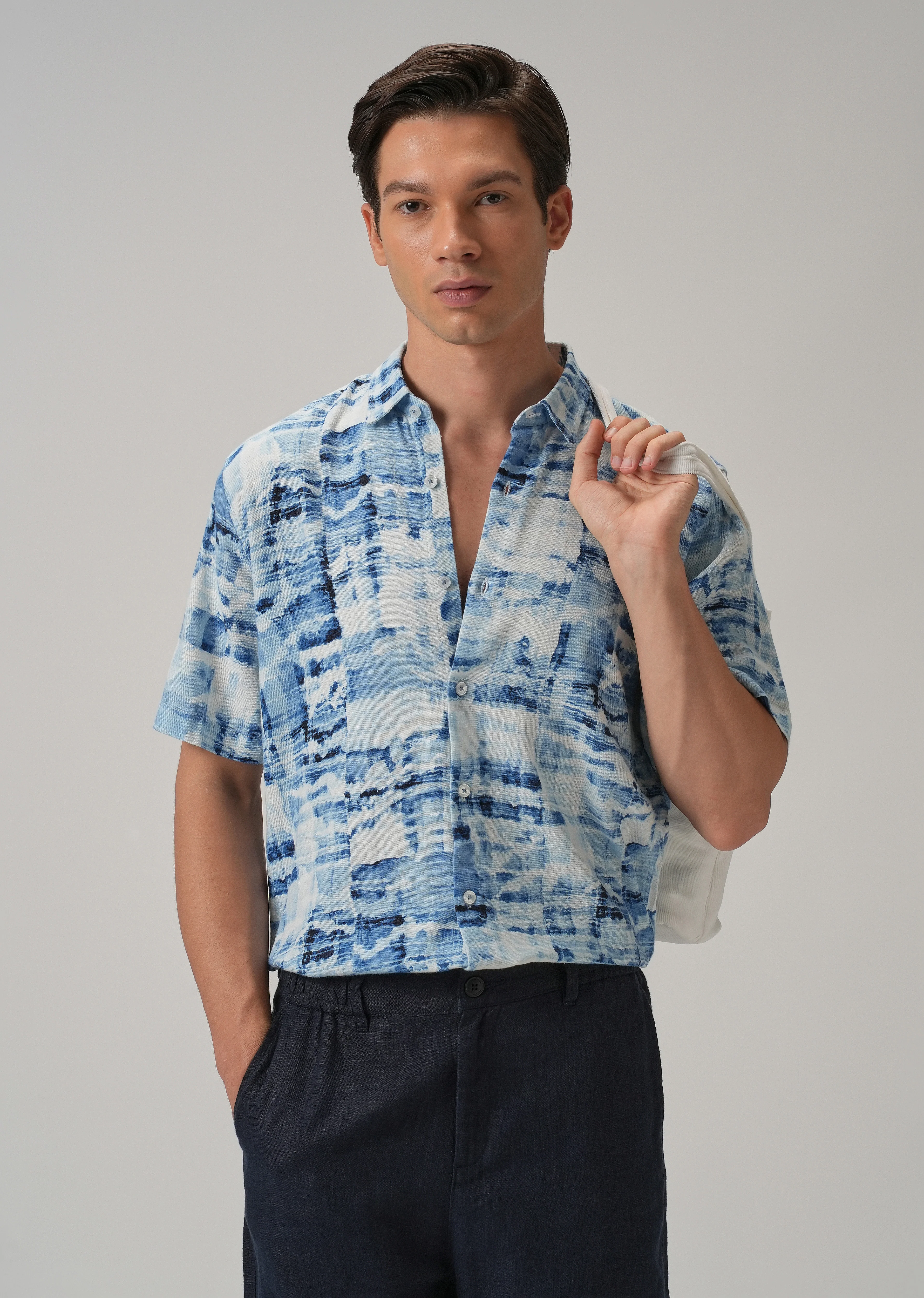 Wash out Print Half Sleeve shirt