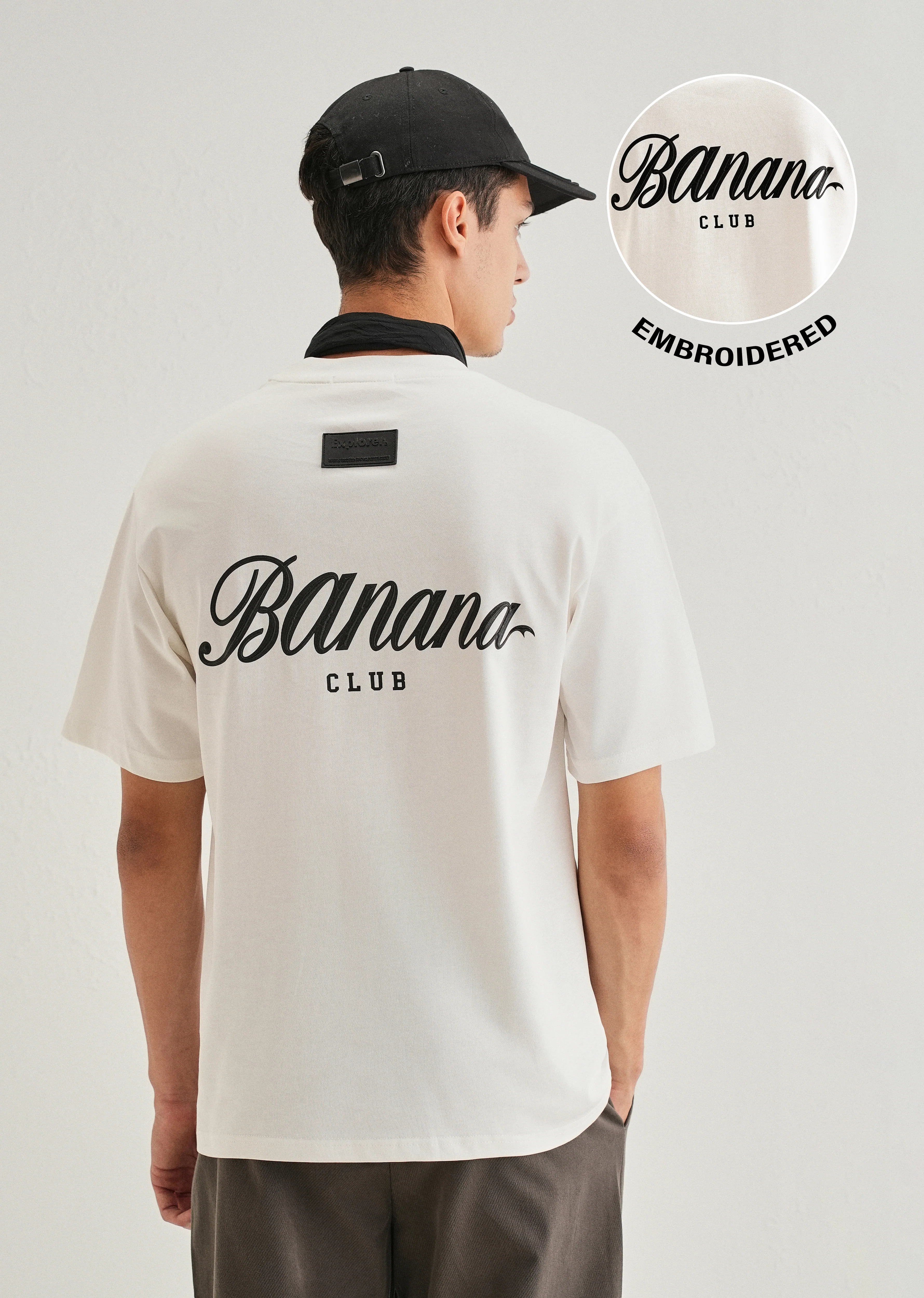 White Embossed Printed Oversized T-shirt